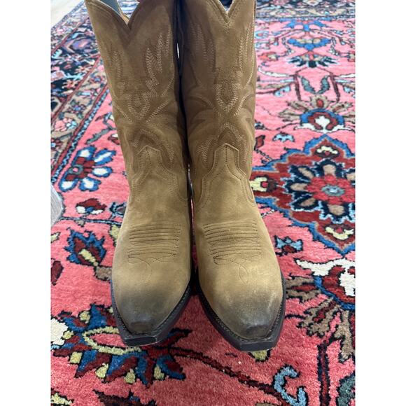 Tecovas Women's 7.5 Cowgirl Boot Cowboy The Sadie Suede Toasted Almond Brown - Picture 8 of 9